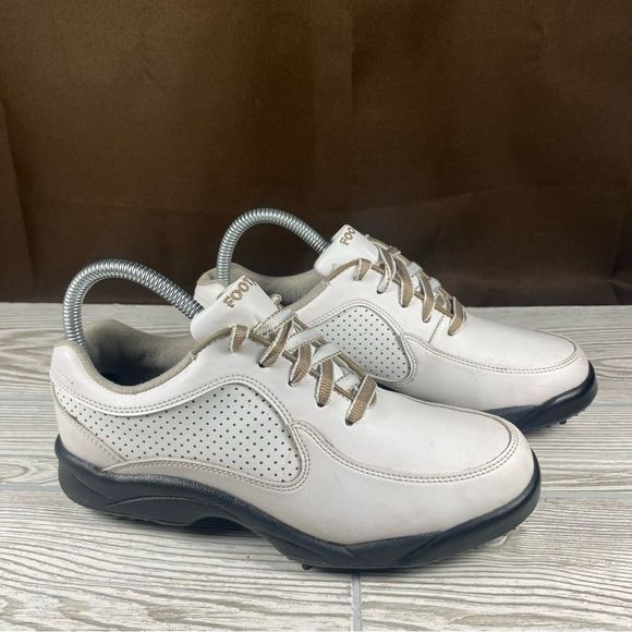 Footjoy GreenJoy White Leather Soft Spikes Golf Cleats Womens 7 - Picture 1 of 8